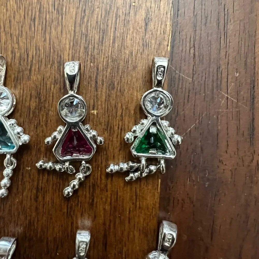 Sterling Silver Family Birthstone 10 Charms & Bracelet Set - Picture 3 of 11